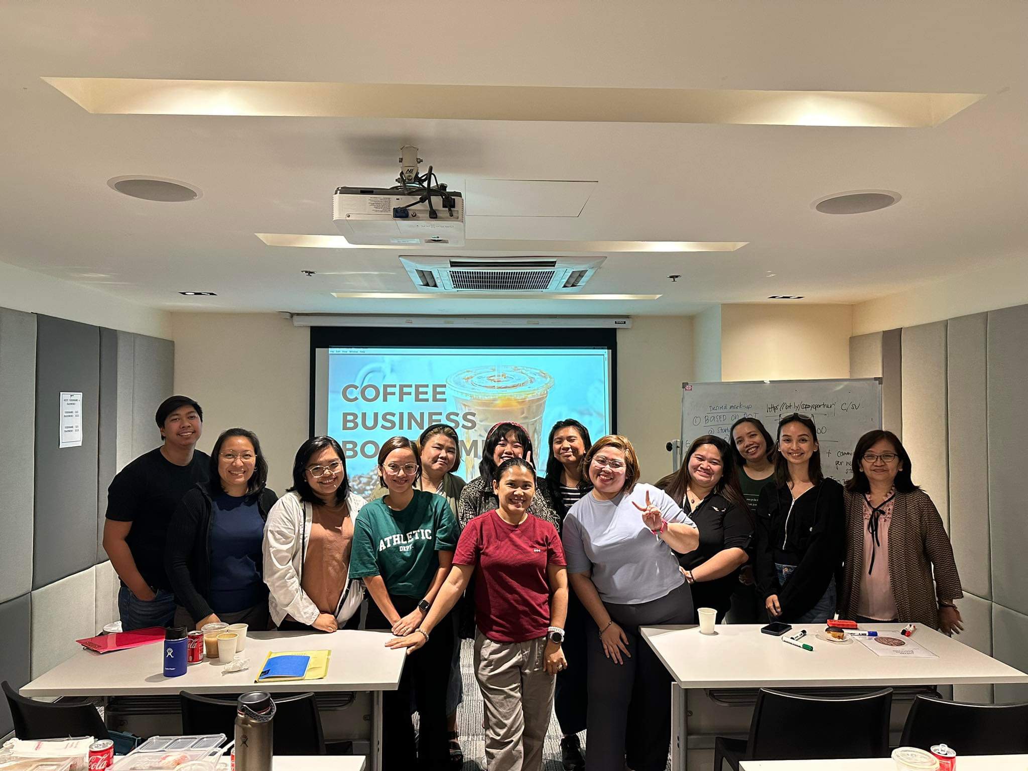 A Coffee Business Bootcamp class at the end of a session